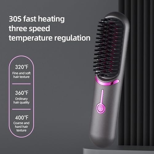 WIRELESS HAIR STRAIGHTENER BRUSH – FAST HEATING PORTABLE & PROFESSIONAL STYLING TOOL FOR WOMEN
