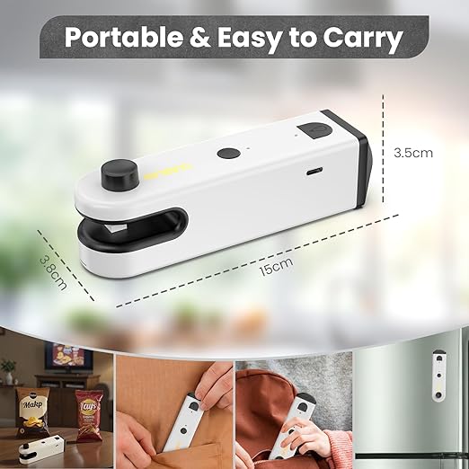 Enem 4-in-1 Mini Sealing Machine for Food Packets, with Cutter, Torch, Bottle Opener, Magnet, Full Customer Support from Enem, Portable Mini Sealing Machine, Packet Sealer Machine