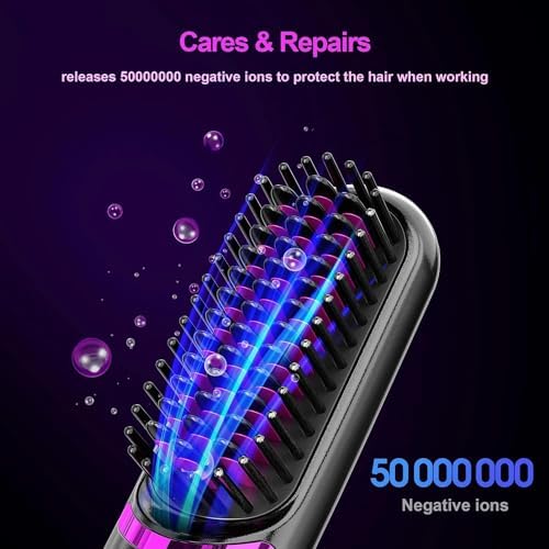 WIRELESS HAIR STRAIGHTENER BRUSH – FAST HEATING PORTABLE & PROFESSIONAL STYLING TOOL FOR WOMEN