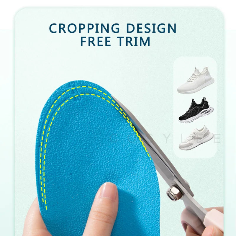 Orthopedic shoe insoles, massage cushion with memory effect