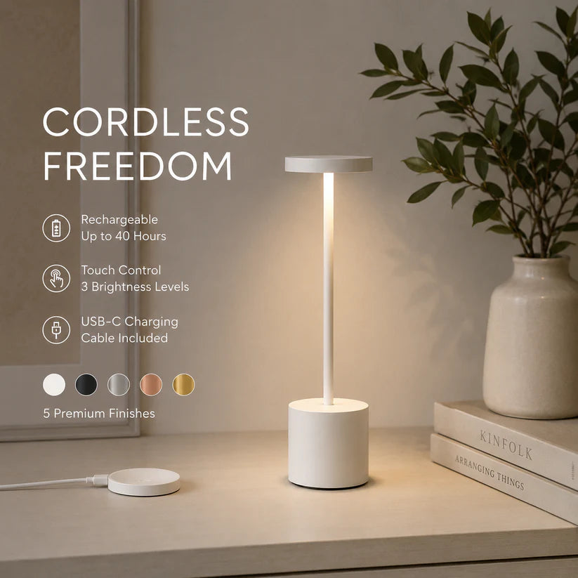 LUMITOP™ Aura Touch LED Table Lamp – Minimal Rechargeable, Dimmable & Cordless LED Light
