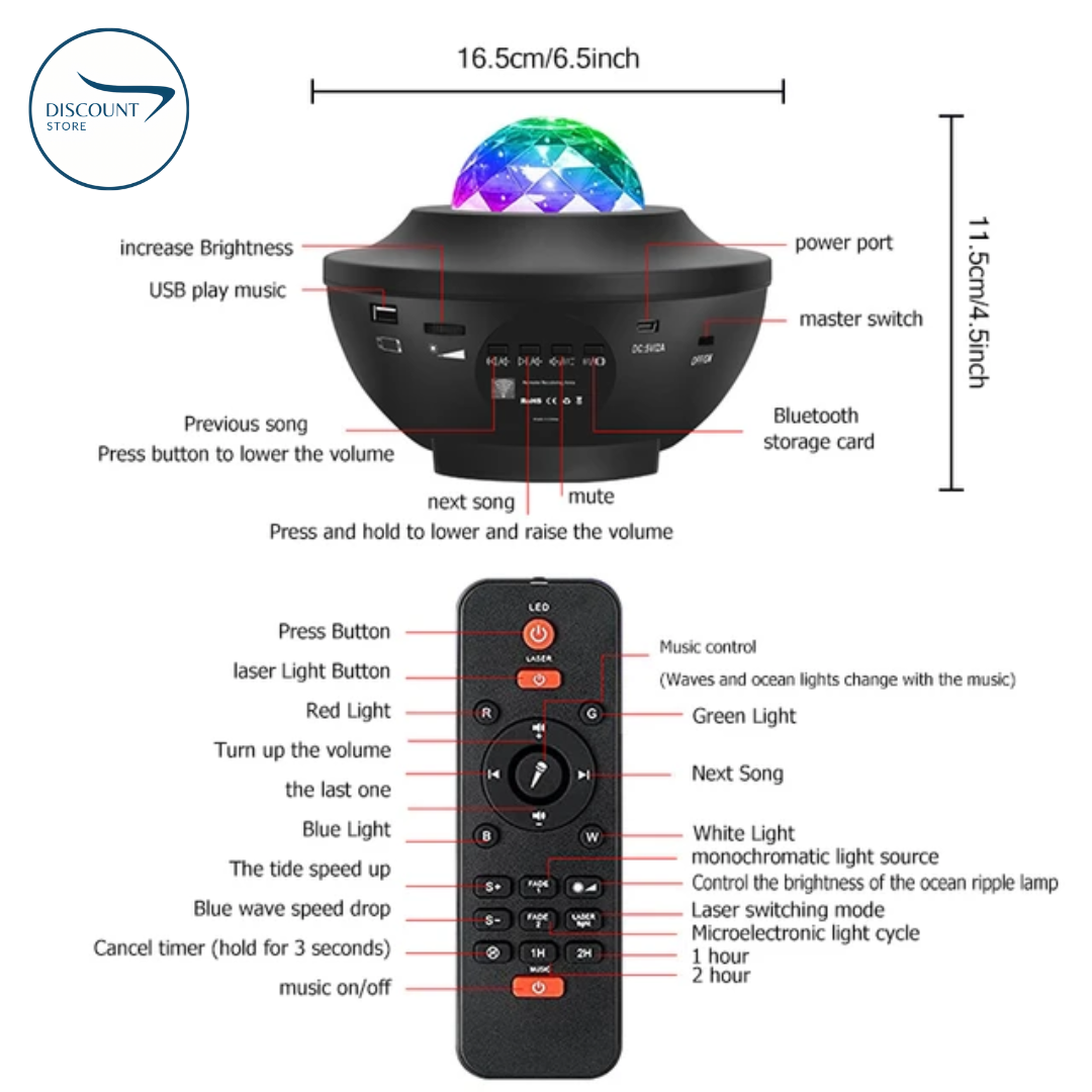 Galaxy Projector Starry Sky Night Lamp - (IMPORTED)