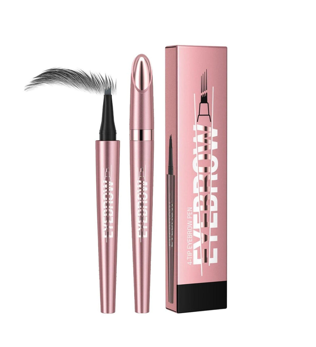 Eyebrow Pencil, Precise 4-Tip Eyebrow Pencil, Waterproof, Natural, Fine Stroke, Black